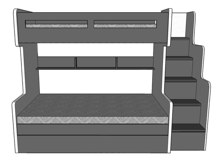 Future Bunk Bed, Single over Twin/Queen Bed with pullout drawer - Classic Furniture Dubai UAE