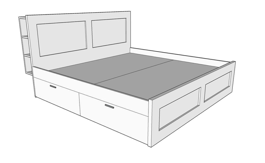 Lester bed with headboard & 4 drawer storage - Classic Furniture Dubai UAE
