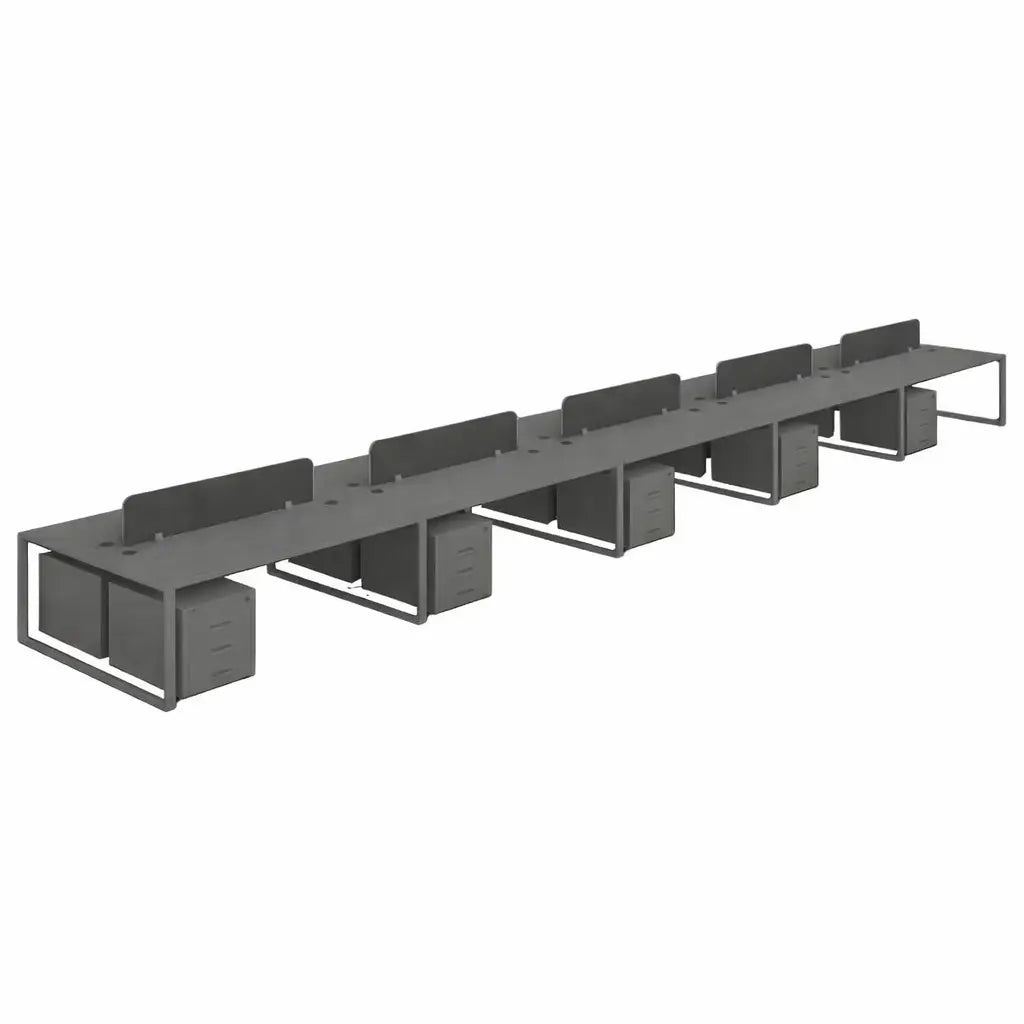 Workstation for 8 persons, Model: PYRAMID-8, Face to Face