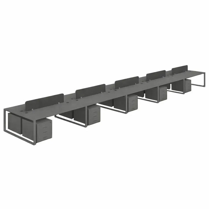 Workstation for 8 persons, Model: PYRAMID-8, Face to Face