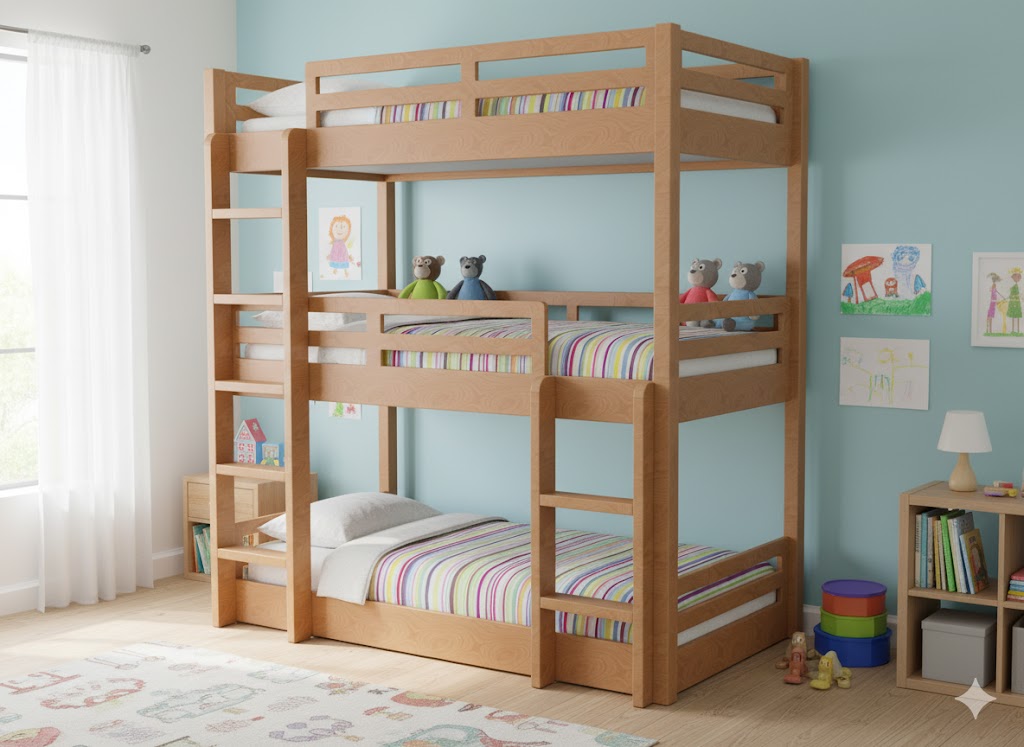 triple bunk bed made in UAE by Classic Furniture