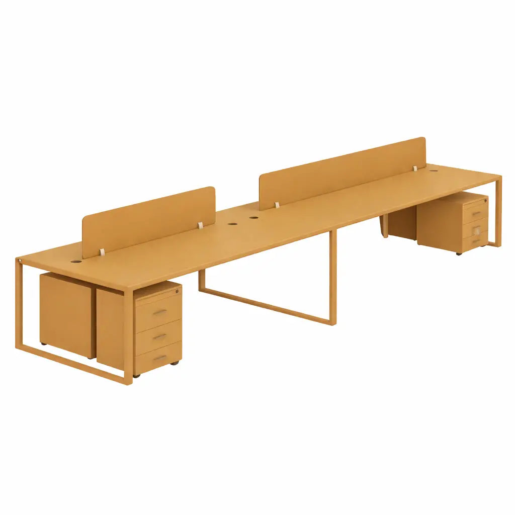 Workstation for 2 persons, Model: PYRAMID-2b, Single Line